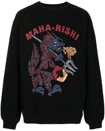 Maharishi Sudadera con logo estampado - Negro