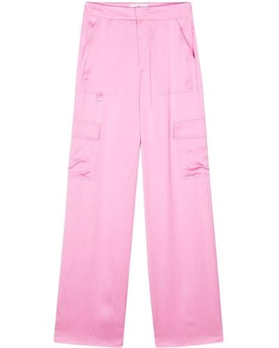 Chiara Ferragni Textured Straight Cargo Trousers - Pink