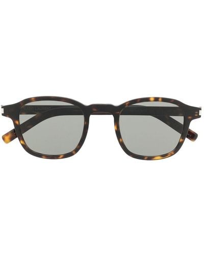 Saint Laurent Tortoise-shell Round-frame Sunglasses - Brown