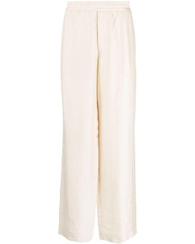 Golden Goose Lyocell-linen Blend Loose-fit Pants - White