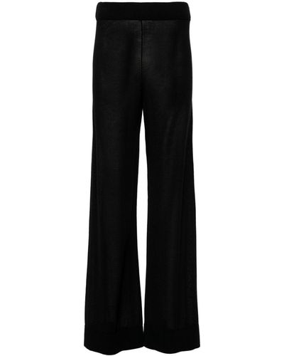 Totême Fine-knit Straight Trousers - Black