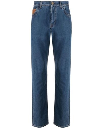 Corneliani Halbhohe Straight-Leg-Jeans - Blau