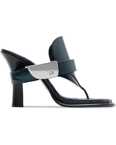 Burberry Leather Bay Sandals - Black