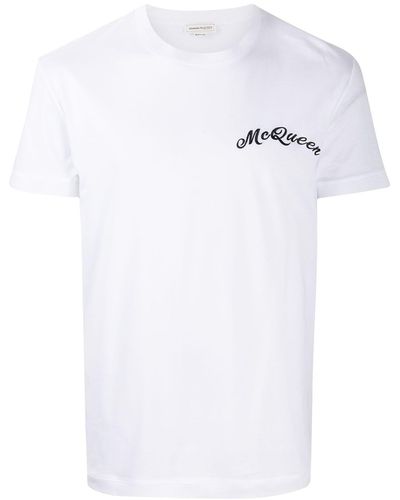 Alexander McQueen Embroidered Logo T-shirt - White