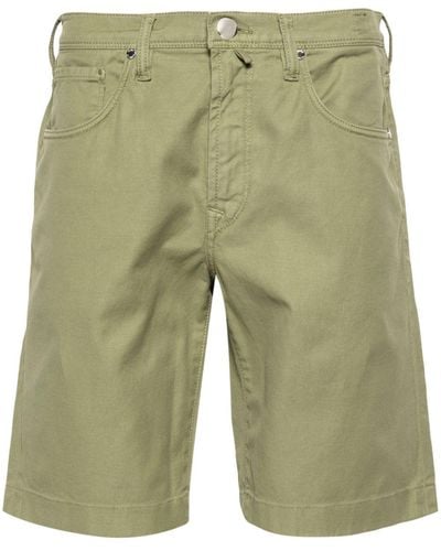 Incotex Jeans-Shorts mit Logo-Patch - Grün