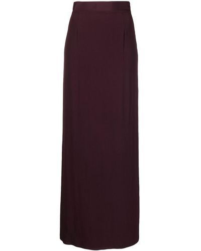 Erika Cavallini Semi Couture Long Rear-slit Skirt - Purple