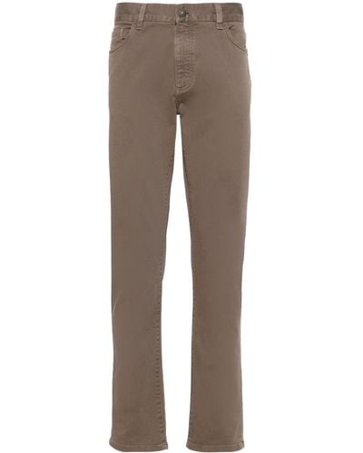 Zegna Roccia Mid-rise Slim-fit Jeans - Brown