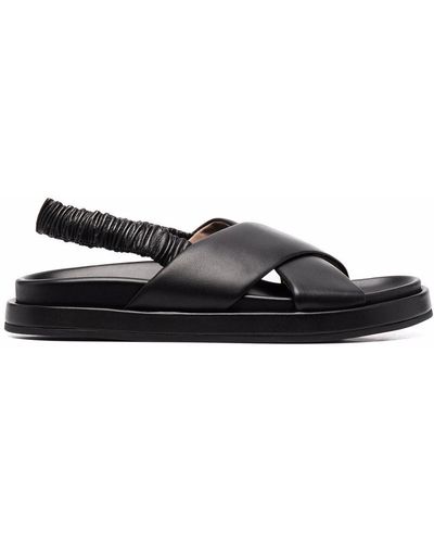 Societe Anonyme Leather Cross-strap Sandals - Black