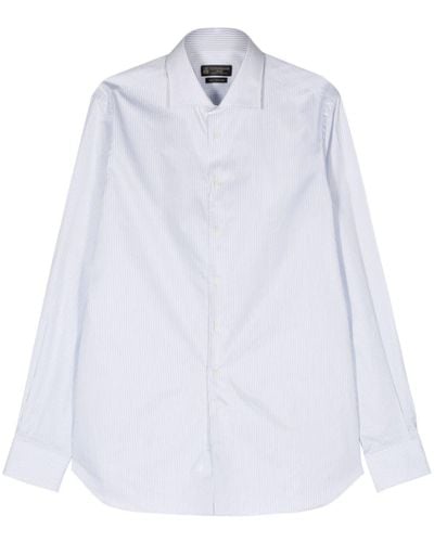 Corneliani Striped cotton shirt - Weiß