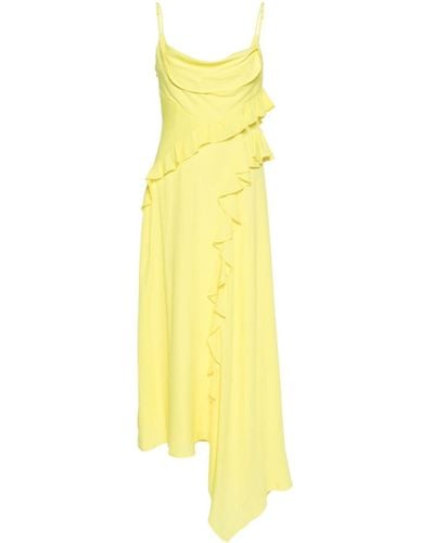 MSGM Asymmetric Ruffled Dress - Yellow