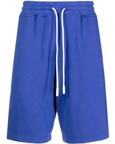 Marcelo Burlon Drawstring-waist Shorts - Blue