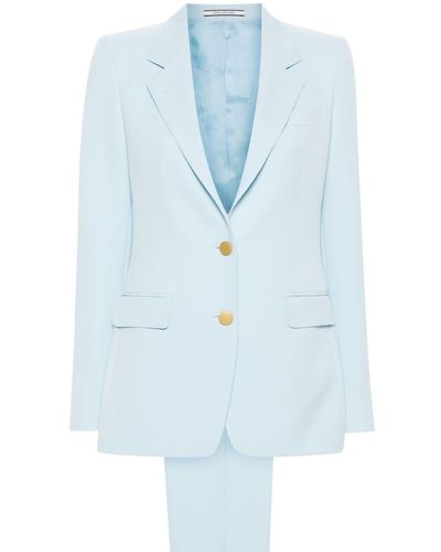 Tagliatore Crepe Single-breasted Suit - Blue