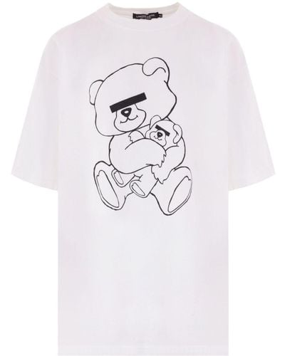 Undercover Bear-print Cotton T-shirt - White