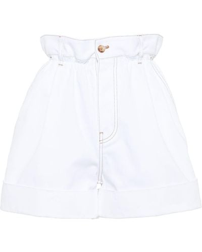 Miu Miu Shorts con vita raccolta - Bianco