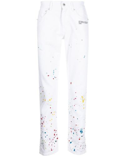 Off-White c/o Virgil Abloh X Marais Splatter Slim-fit Jeans - Wit