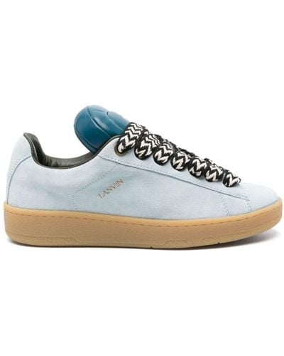 Lanvin X Future Hyper Curb Suede Sneakers - Blue