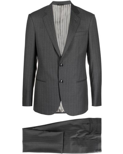 Giorgio Armani Einreihiger Anzug mit Nadelstreifen - Grau