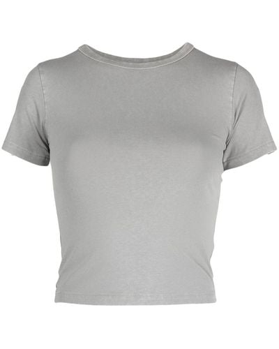 Entire studios Round-neck Cropped T-shirt - Gray