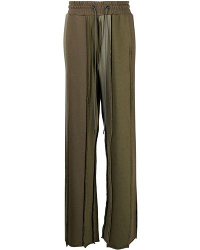 Mostly Heard Rarely Seen Panelled Cotton Track Pants - Green