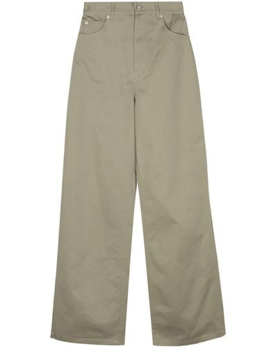 Loewe Pantalon en coton à taille haute - Blanc