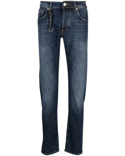 Incotex Halbhohe Straight-Leg-Jeans - Blau