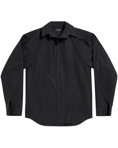Balenciaga Oversized Cotton Shirt - Black