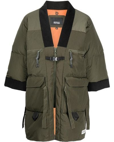 Mostly Heard Rarely Seen Colour-block Panelled Padded Coat - Green