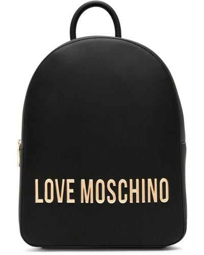 Love Moschino レザー バックパック - ブラック