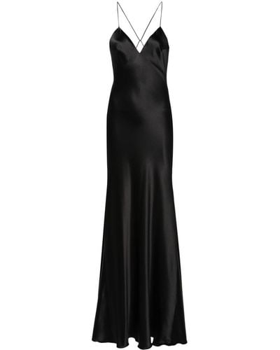 Raquel Diniz A-line Silk Maxi Dress - Black