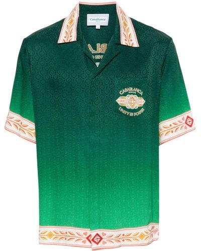 Casablancabrand Unity Is Power Silk Shirt - Green