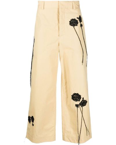 Nanushka Broek Met Bloemenprint - Naturel