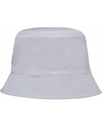 Prada Logo-plaque Recycled-nylon Bucket Hat - White