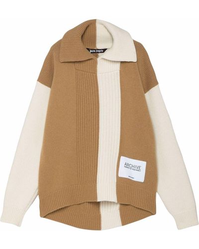 Palm Angels Colour-block Knitted Sweater - Brown