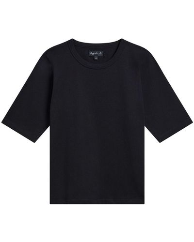 agnès b. Brando Short-sleeve Cotton T-shirt - Black