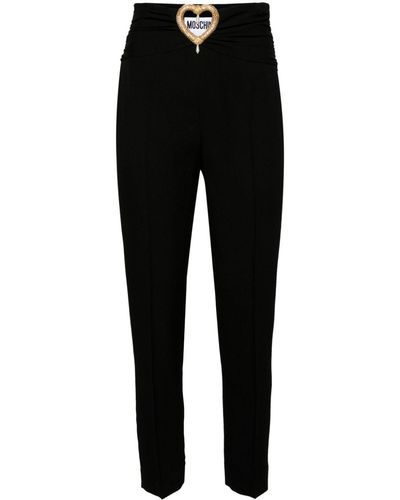 Moschino Pantalones de vestir con abertura en forma de corazón - Negro