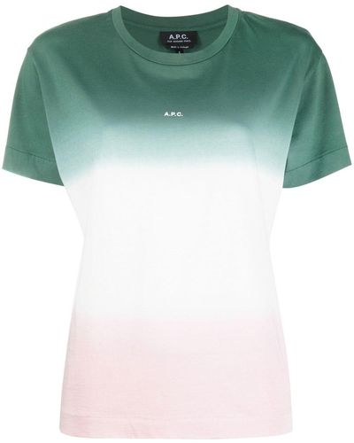A.P.C. T-shirt Met Kleurverloop - Groen