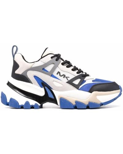 Michael Kors Nick Sneakers Met Colourblocking - Blauw