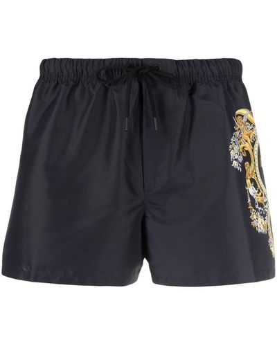 Versace Badeshorts mit Logo-Print - Schwarz