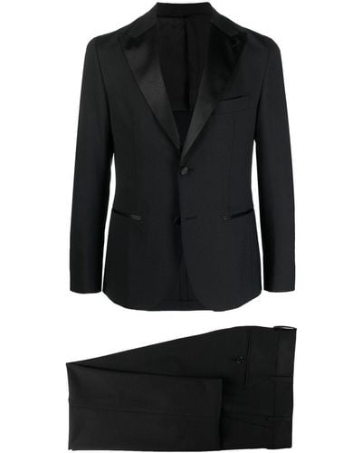 Eleventy Single-breasted Wool Suit - Black