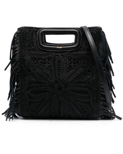 Maje M Crochet Tote Bag - Black