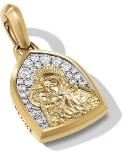 David Yurman 18kt St. Anthony Gelbgoldanhänger mit Diamanten - Mettallic
