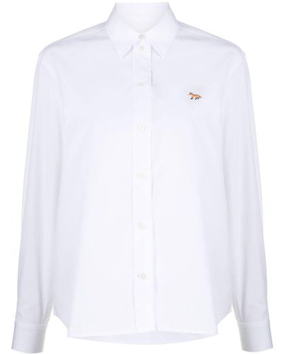Maison Kitsuné Hemd mit Fuchs-Patch - Weiß