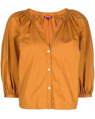 STAUD Dill Bluse mit V-Ausschnitt - Orange