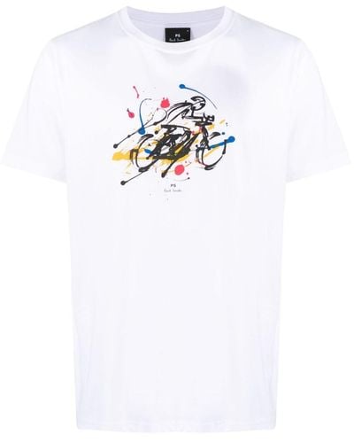 PS by Paul Smith T-shirt en coton à imprimé graphique - Blanc