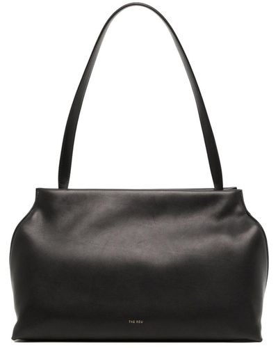 The Row Sienna Leather Shoulder Bag - Black