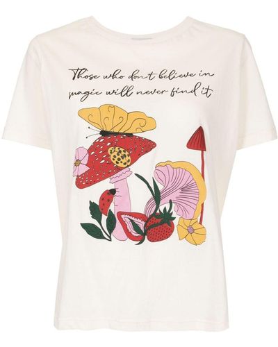 Isolda T-shirt Met Grafische Print - Wit