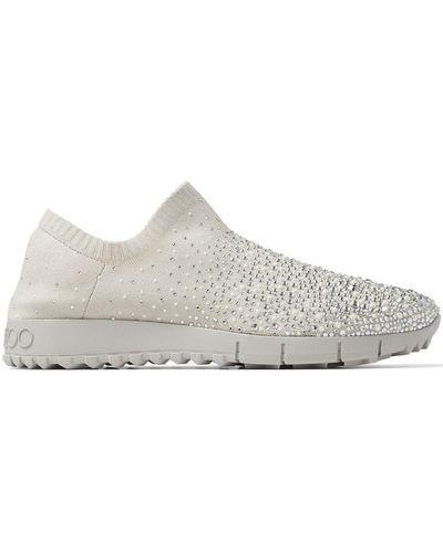 Jimmy Choo Crystal-embellished Sneakers - White