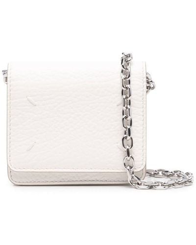 Maison Margiela Leather Wallet On Chain - White