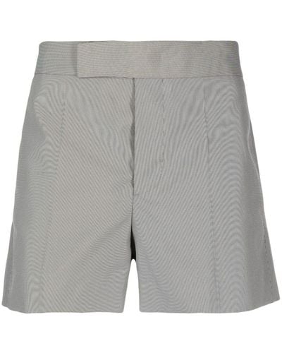 SAPIO Pressed-crease Striped Tailored Shorts - Grey