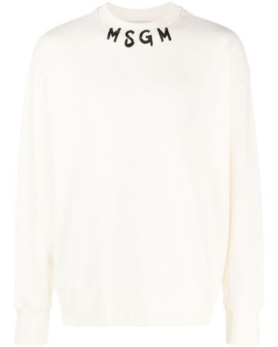 MSGM Sweatshirt mit Logo-Print - Weiß